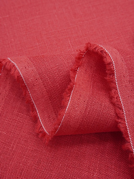 Лен костюмный с умягчением цв.Винтажно-красный, ш.1.5м, лен-100%, 190гр/м.кв