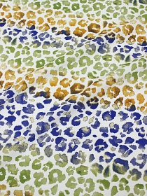 Штапель "Артемида" цв.синий/горчичный, ш.1.45м, вискоза-100%, 110гр/м.кв