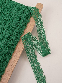 Кружево цв.изумрудно-зеленый, 30мм, хлопок-90%, п/э-10%, рис.024/31 