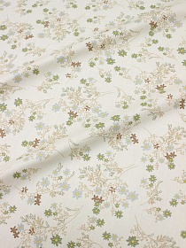 Сатин "Чудесные букетики" цв.эвкалипт, ш.2.35м, хлопок-100%, 110гр/м.кв
