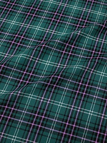 Фуле "Клетка" цв.т.опаловый зеленый/сиренево-розовый, ш.1.45м, хлопок-100%, 130гр/м.кв