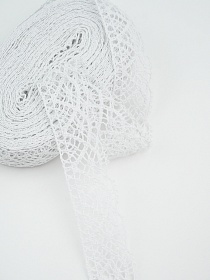 Кружево цв.белый, ш.30мм, хлопок-90%, п/э-10%, 10м, рис.024/1