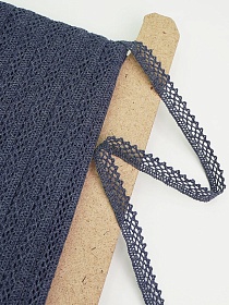 Кружево цв.темно-синий флер, ш.10мм, хлопок-90%, п/э-10%, рис.129