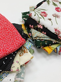 Комплект лоскута 1кг Штапель, вискоза микс