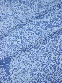 Бязь "Восточное пейсли" цв.голубой, ГОСТ, ш.2.2м, хлопок-100%, 142гр/м.кв