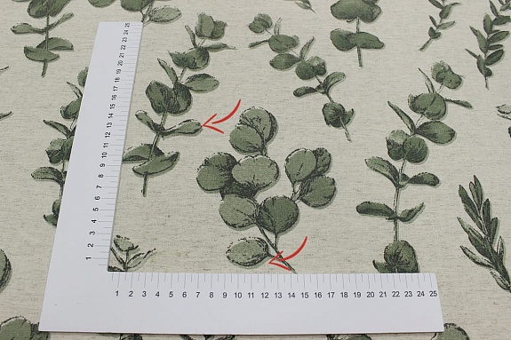 Мерный лоскут (ткань в отрезах)  Полулен "Аккорды эвкалипта" (на суровом), ш.1.5м, лен-30% хл-70%