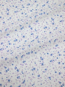 Ситец "Даниэла (голубые цветы)", ш.1.5м, хлопок-100%, 94гр/м.кв