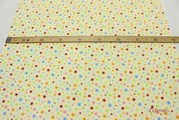 Фланель "Фейерверк на желтом", ш.0.9м, хлопок-100%, 180гр/м.кв