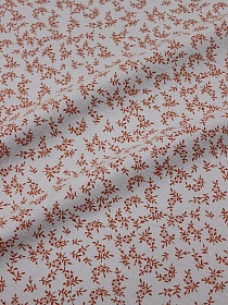 Теплый хлопок "Листочки - цветочки на сером с зеленым оттенком", ш.1.51м, хлопок-100%, 150гр/м.кв