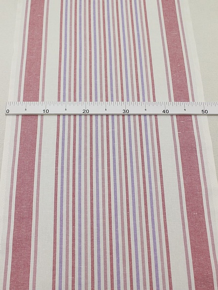 Холст полотенечный "Полоска" цв.бордовый/сиреневый, ш.0.5м, лен-30%, хлопок-70%, 140гр/м.кв