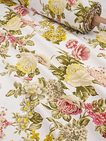 Мерный лоскут (ткань в отрезах) Ткань интерьерная "Мирабелла" цв.белый, ш.1.48м, хлопок-80%, п/э-20%, 265гр/м.кв