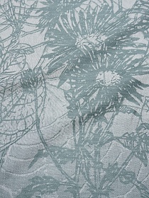 Полульняной жаккард "Старинный сад" цв.голубая ель, ш.1.6м, лен-50%, хл-50%, раппорт 100см