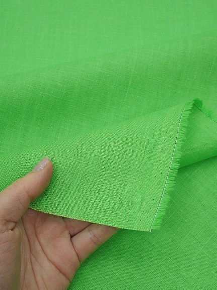 Лен костюмный с умягчением цв.Салатово-зеленый, ш.1.5м, лен-100%, 190гр/м.кв