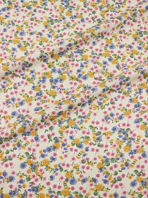 Штапель "Цветочное монпансье" цв.св.телесно-желтый, ш.1.45м, вискоза-100%, 90гр/м.кв