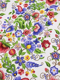 Брак(цена снижена) Дорожка "Расписная вышивка", ш.0.5м, хлопок-100%, 228гр/м.кв