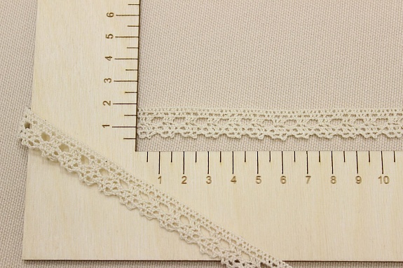 Кружево цв.суровый, ш.12мм, хлопок-100%, рис.071/3