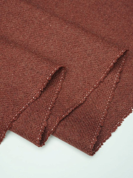 Шерсть пальтово-костюмная Твид цв.Темная терракота, ш.1.5м, шерсть-50%, п/э-50%, 380гр/м.кв