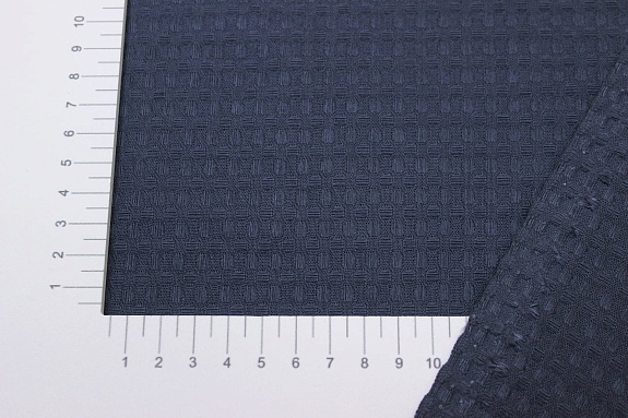 Вафельное полотно "Крупная клетка" цв.темный серо-синий, СОРТ2, ш.1.5м, хлопок-100%, 200гр/м.кв