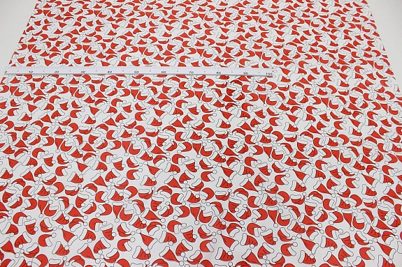 Поплин "Новогодние колпачки", СОРТ2,  ш.1.5м, хлопок-100%, 115гр/м.кв