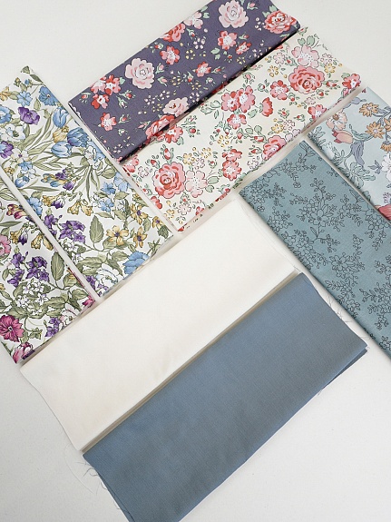 Набор тканей для рукоделия "Сатин: Богатство цветов", 45*30 см, 8 шт