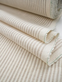 Лен костюмный пестротканый "Полоска" цв.бежевый, ш.1.5м, лен-100%, 180гр/м.кв