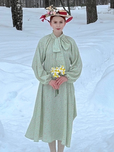 Платье из штапеля "Весеннее чувство"