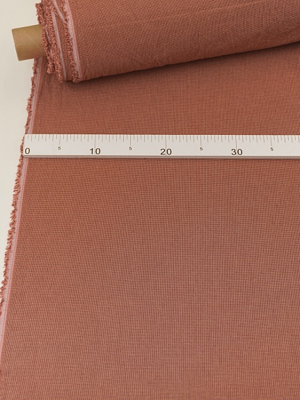 Вареный (стираный) хлопок "Микроклетка" цв.бордовый/бежевый, ш.2.5м, хл-100%, 110гр/кв.м