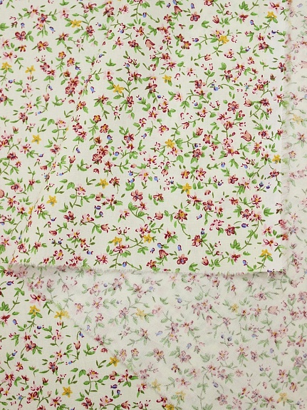 Импорт. хлопок "Цветочное вдохновение (коралловые цветы)", ш.1.45м, хлопок-100%, 110гр/м.кв