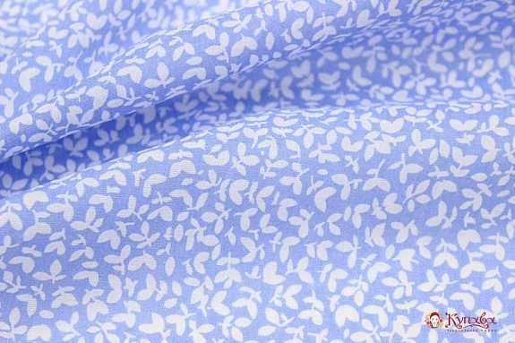 Вискоза с хлопком "Ветерок на винтажно-голубом", ш.1,46м, хл-70%, вискоза-30%, 90гр/м.кв