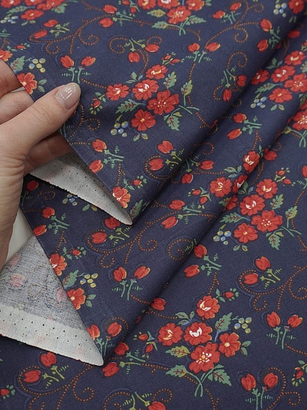 Перкаль "Ярослава" цв.сине-фиолетовый, ш.1.5м, хлопок-100%, 125гр/м.кв