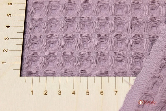 Вафельное премиум-полотно "Бохо" цв.лилово-бежевый, ш.1.44м, хл-100%, 240гр/м.кв