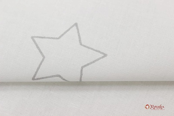Поплин "Серые звезды на белом", ш.2.2м, хлопок-100%, 115гр/м.кв