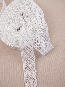 Кружево цв.белый, ш.30мм, хлопок-90%, п/э-10%, 10м, рис.111/1