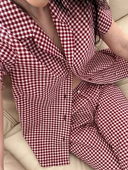 Домашний костюм из бязи "Клетка виши"