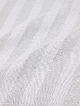 Лен декоративный "Сетка с широкой полоской" цв.белый, ш.2.60м, лен-100%, 95гр/м.кв