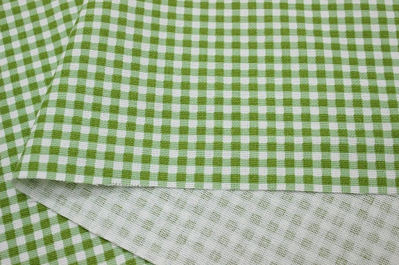Рогожка "Мелкая клетка виши" цв.весенняя зелень, ш.1.5м, хлопок-100%, 170гр/м.кв
