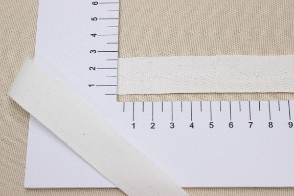 Лента киперная цв.молочно-сливочный, ш.21мм, хлопок-100%