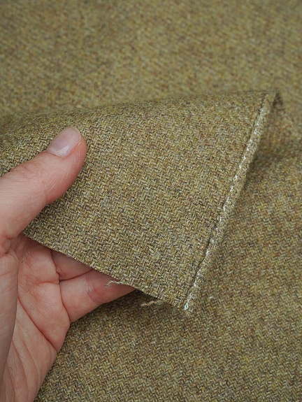 Шерсть пальтово-костюмная Твид цв.Оливково-песочный, ш.1.5м, шерсть-50%, п/э-50%, 370гр/м.кв