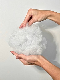 Файбер (чесаный), 1 кг - 1 пакет, силиконизированное волокно-100%