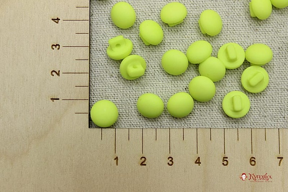 Пуговица "Грибок" пластмасса, цв.лайм-неон, 10мм