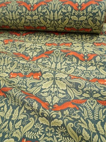 Перкаль Премиум Цифр.печать "Орнамент с белками", ш.1.5м, хлопок-100%, 120гр/м.кв