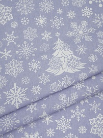 Саржа для столового белья "Снегопад" цв.серо-сиреневый флер, ш.1.5м, хлопок-100%, 178гр/м.кв
