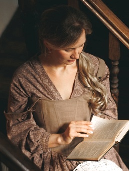 Платье из Теплого хлопка "Надия" цв.коричнево-лиловый винтаж