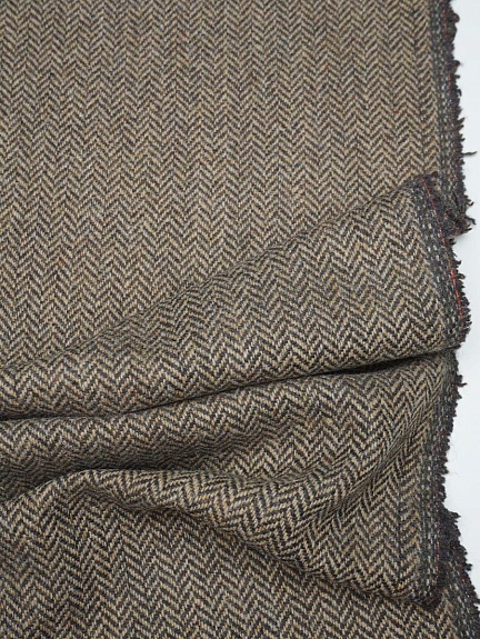Шерсть пальтово-костюмная Твид "Елочка" цв.коричневый, ш.1.5м, шерсть-50%, п/э-50%, 320гр/м.кв