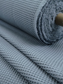 Вафельное премиум-полотно "Italy" цв.Голубой джинс, ш.1.5м, хлопок-100%, 240гр/м.кв