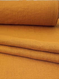 Лен костюмный с эффектом мятости цв.Темная горчица, ш.1.45м, лен-100%, 180гр/м.кв