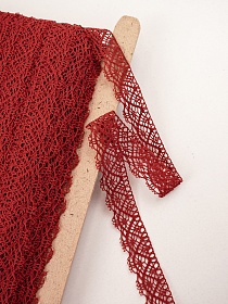 Кружево цв.т.красно-бордовый, ш.30мм, хлопок-90%, п/э-10%, рис.024/17