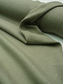 Лен костюмный с умягчением цв.Темная сухая трава, ш.1.5м, лен-100%, 190гр/м.кв