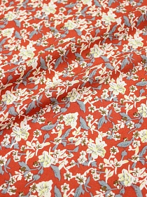 Мерный лоскут (ткань в отрезах) Штапель "Гузель" цв.ярко-красный терракот, ш.1.44м, вискоза-100%, 90гр/м.кв
