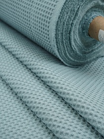 Вафельное премиум-полотно "Italy" цв.Св.лазурно-серый, ш.1.5м, хлопок-100%, 240гр/м.кв